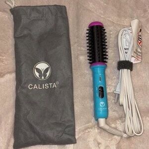 Calista Blue and Pink Hot Air Brush with Travel Pouch